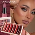 thumbnail image 3 of HANDAIYAN Juego de lápiz labial mate en forma de arco de 6 colores Lápices labiales mate de terciopelo, 3 of 6
