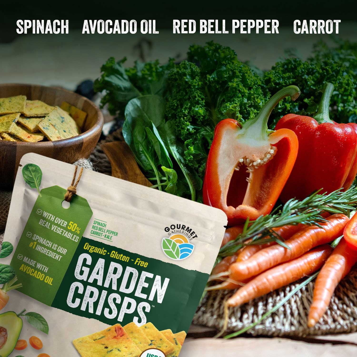 Gourmet Gatherings Organic Garden Crisp with Avocado Oil Snack, 16oz