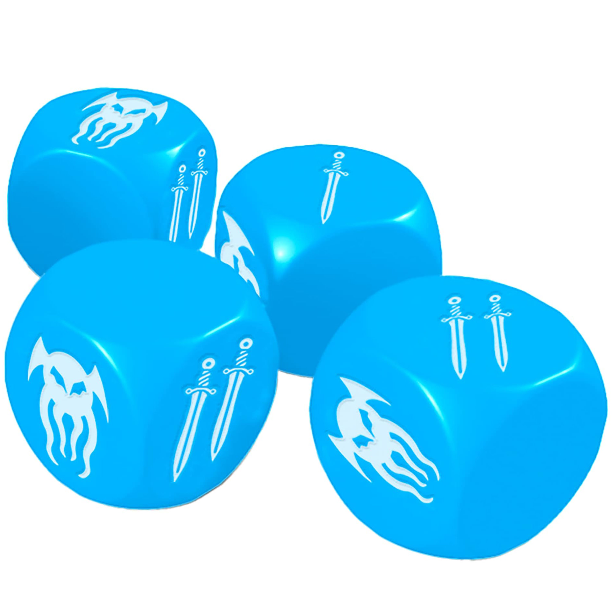 Modiphius Entertainment: Cohors Cthulhu RPG: Atlantean Crystal Dice Pack - 6 Piece Set, Blue & White, 2x d20, 4x d6, Hidden War Emblems, Accessory
