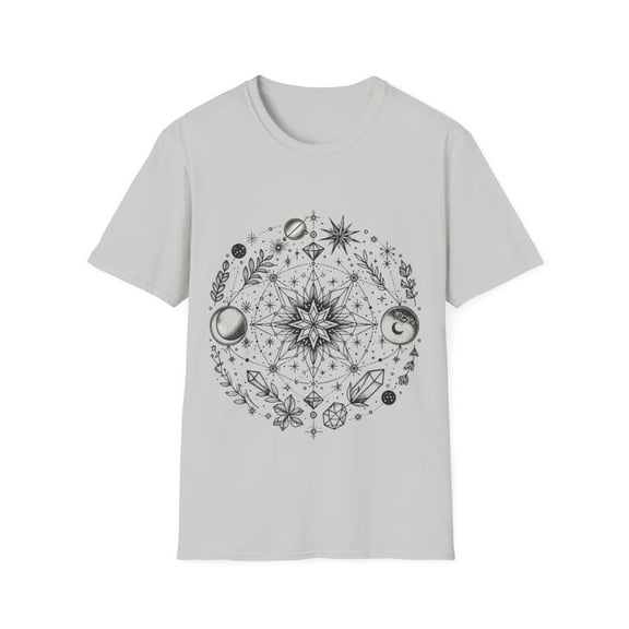 Celestial Magic Tshirt with Minimalist Witchy Design - Four Color Options
