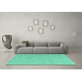 thumbnail image 3 of Ahgly Company Machine Washable Indoor Square Abstract Turquoise Blue Modern Area Rugs, 5' Square, 3 of 4