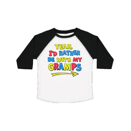 

Inktastic Yeah I d Rather be with My Gramps in Red Yellow and Blue Gift Toddler Boy or Toddler Girl T-Shirt