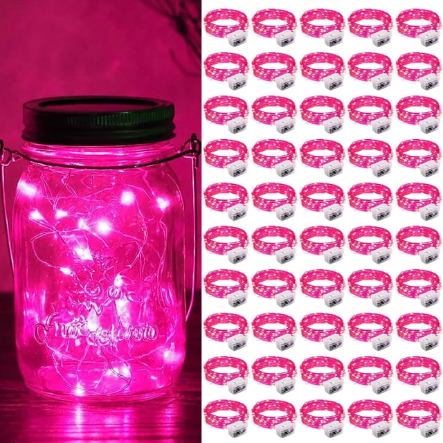 Fairy Lights ZGWJ, 50 unidades, funciona con pilas, 2 m, 20 LED, color rosa