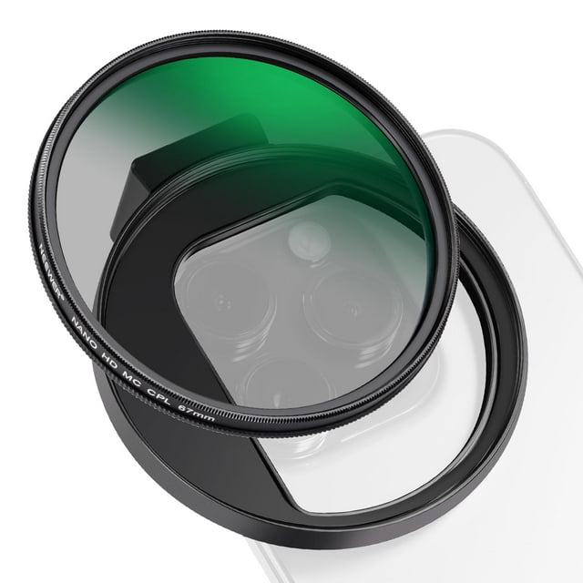 Filtro CPL Neewer FL-27 para teléfono, lente de cámara de 67 mm con clip