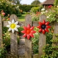 thumbnail image 5 of 8-Piece Metal Flower Wall Art Decor, Weatherproof Iron Sunflower Ornaments for Outdoor Garden Fence, Patio and Home Wall Hanging, 5 of 9