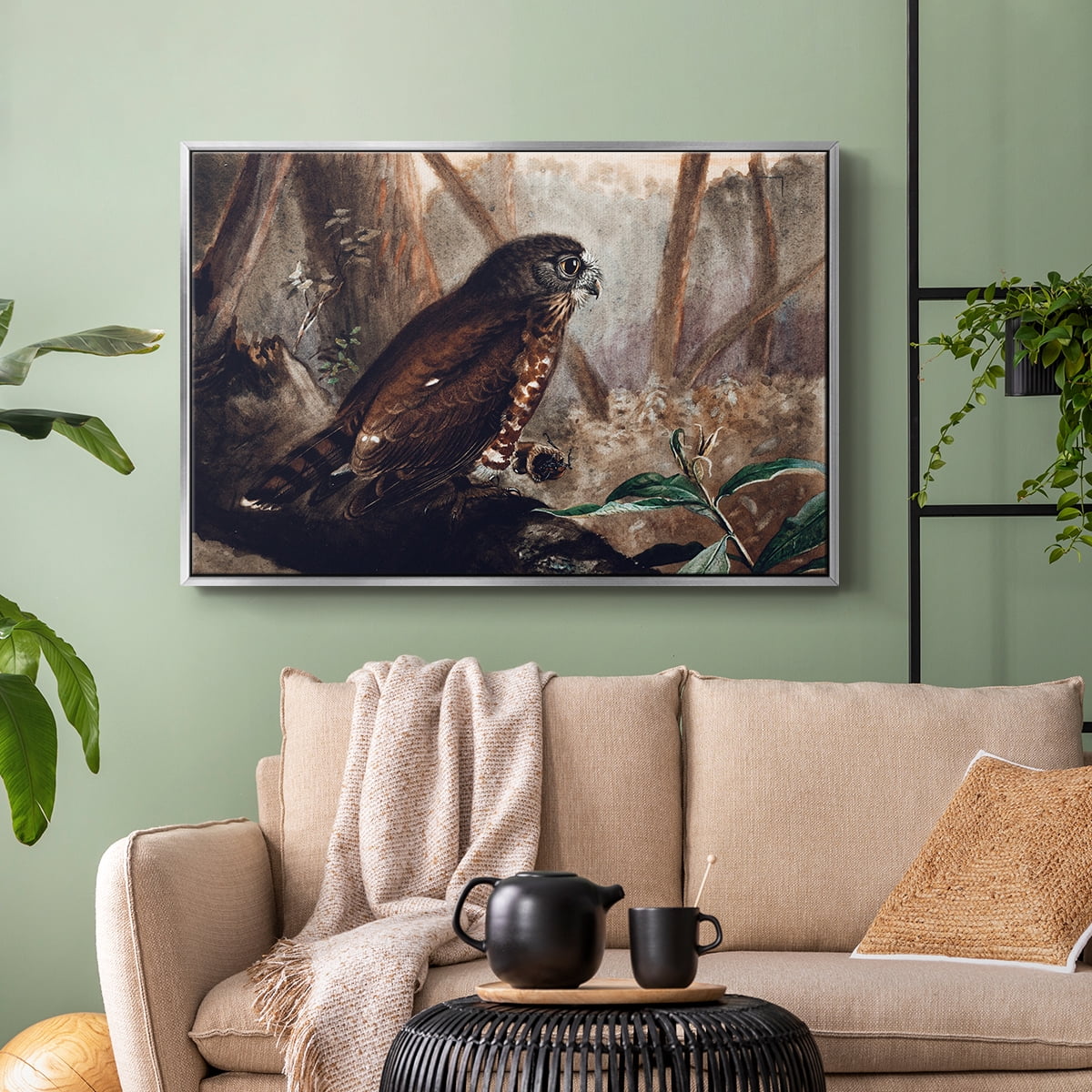 Vintage Animal Print-XVII By Wexford Home Framed in Silver Wood Gallery Wrapped Canvas 27 in. x 41 in.