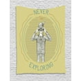 thumbnail image 1 of Explore Tapestry, Sketch Man in a Suit Looking Through Binoculars Never Stop Exploring Ornithology, Wall Hanging for Bedroom Living Room Dorm Decor, 60W X 80L Inches, Multicolor, by Ambesonne, 1 of 2