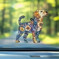 thumbnail image 3 of Floral Dog Window Hanging Acrylic, Car Decoration, Suncatcher Light Catcher, Boho Pet Ornament, Unique Gift for Dog Lovers, Sunlight Decor, Gift for Dad or Mom, 3 of 4