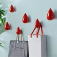 thumbnail image 3 of Matsuzay Gancho montado en la pared Gota de agua Resina Oficina Cocina Dormitorio Colgando Ropa Abrigo Sombrero Llavero Colgador Decoración Decoración del hogar L rojo, 3 of 6