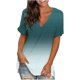 thumbnail image 3 of Camisetas con Cuello en V Mujeres Camiseta Suelta de Manga Corta con Cuello en V, Cómoda Camiseta Diaria, 3 of 4
