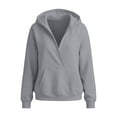 thumbnail image 6 of QQZ 2026 Fall Winter Wrap V Neck Pullover Hoodies For Women, Loose Sweatshirt For Women, Comfy Hoodies For Women With Kangaroo Pocket, 6 of 7