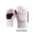 thumbnail image 3 of KHONTS Thermal Insulation Fingerless Gloves for Women and Men Winter Warm Knitted Convertible Mittens Flap Dark Gray One Size, 3 of 4