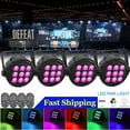 thumbnail image 1 of Stage Lights 9x18W Uplights 4in1 RGBWA UV LED Par Lights Sound Activated DMX512 Control 4 Pack, 1 of 5