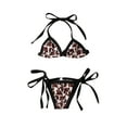 thumbnail image 1 of EYIIYE Baby Girl's Leopard Print Bikini Set Halter Bikini Top + Bikini Shorts, 1 of 6