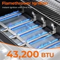 thumbnail image 6 of Flintex Upgraded 6 Burner Propane Gas Grill with Infrared Side Burner, 54,300 BTU, Diamond Grates & Reversible Griddle for Outdoor BBQ, 6 of 10