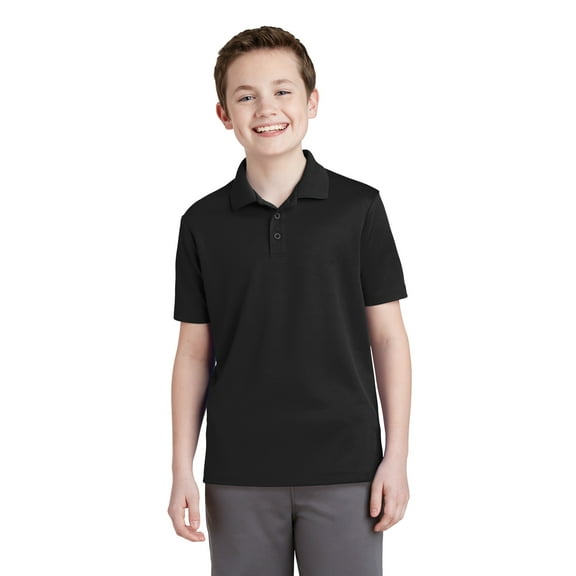 Sport Tek Teen Unisex Regular Plain Short Sleeves Polo Black X-Small