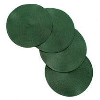 Venice Collections Vienna Woven Spiral Table Placemats 15 Inches Round Set of 4 Non-Slip Dining & Kitchen Table Mats Hunter Green