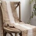 thumbnail image 5 of Camino de mesa rústico de 72 pulgadas de largo con borlas para decoración del hogar, estilo granja, de arpillera de macramé color crema y marrón, decoración de mesa otoñal para sala de estar,, 5 of 5