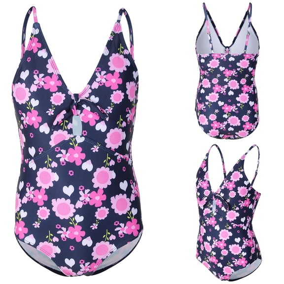 Bovxnpu Girls One Piece Swimsuit Girls Graphic One-Piece Swimwear for Resort Vacation Swimwear (Girl's or Girl's Plus)