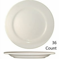 International Tableware Roma Wide Rim Rolled Edge Round Plate American White, 7.125" Diameter x 1/2" Height, Stoneware | 36/Case