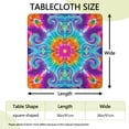 thumbnail image 2 of Colorful Rainbow Tie Dye Spiral Pattern Square Fitted Tablecloth with Elastic Edge,Square Table Cover,Washable Elastic Table Cover for Home Kitchen Party Decor 36"x36", 2 of 6