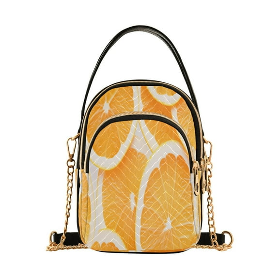 ALAZA Chain Crossbody Bags for Women Fruit Orange Shoulder Handbag Phone Purse
