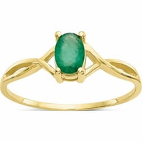 10K Yellow Gold Polished Geniune Emerald Birthstone Ring (Size 7) Made In India 10xbr230