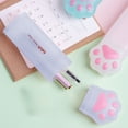 thumbnail image 6 of Summer Saving!Back_to_School Saving!School_Supplies!Under $1 dollars!Special Pencil Case Pouch, Cats Paw Shaped Plastic Pencil Case Multifunctional Stationery Organizer, Blue, 6 of 9
