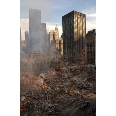 View Of Ground Zero From The Northwest After The 9-11 Terrorist Attacks ...