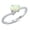 White, variant on Sideways Oval Blue Simulated Opal Cubic Zirconia Ring Sterling Silver Size 5