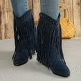 thumbnail image 6 of Blue Women'S Fashion Boots With Pointed Toe And Tassel Accent Ideal For Outdoor And Leisure, 6 of 9