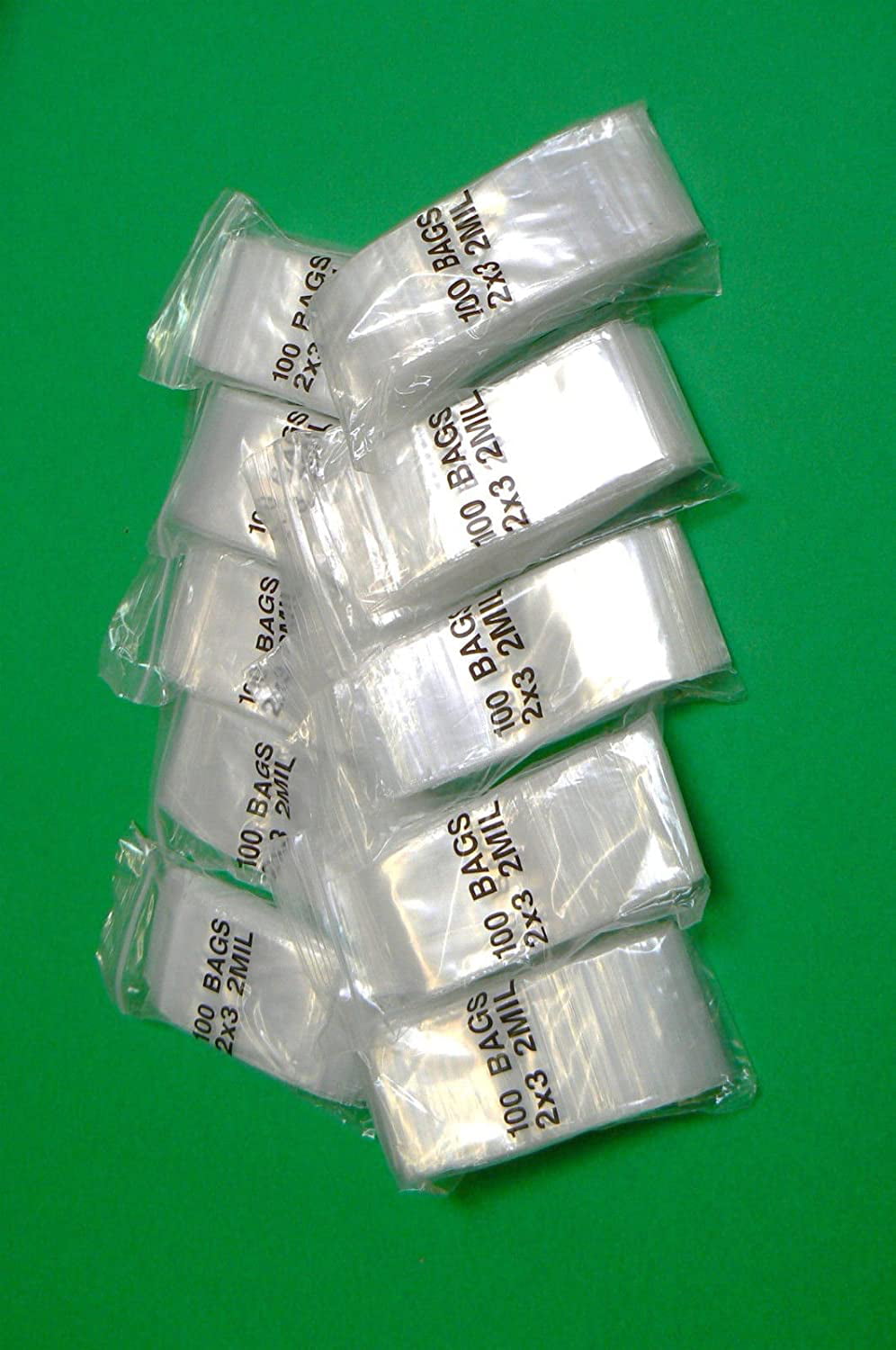 LZ 1.4 FRE 1000 Ziplock Bags 2x3 RECLOSABLE CLEAR POLY BAG 2 x 3 2Mil PLASTIC BAGGIES 