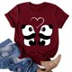 thumbnail image 2 of Camiseta estampada de manga corta con estampado de animales para mujer, cuello redondo, informal, suelta, blusas, camisas, túnicas Pompotops hkajfhjk462473, 2 of 5