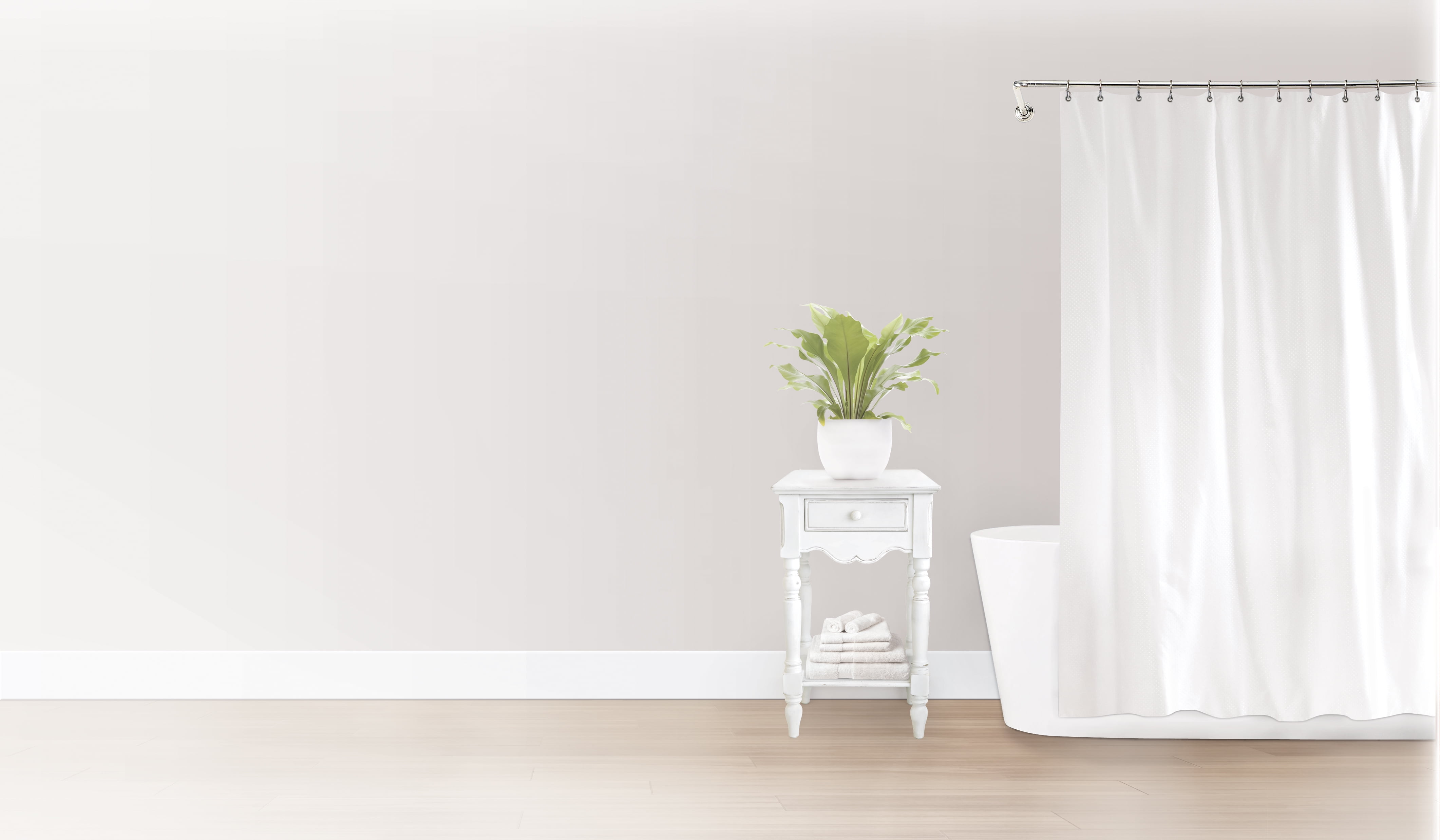 Splash Home Diamond Polyester Fabric Shower Curtain 70 x 72, White