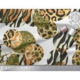 thumbnail image 3 of Soimoi White Poly Georgette Fabric Leopard & Wild Animal Skin Decor Fabric Printed BTY 52 Inch Wide, 3 of 3