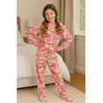 thumbnail image 6 of Big Feet PJs Girls Pink Camouflage Micro Fleece Footed Pajamas One-Piece Sleeper Size 6, 6 of 7