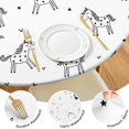 thumbnail image 4 of Black and White Unicorn Round Fitted Tablecloth with Elastic Edge,Dining Table Cover Waterproof,Outdoor Round Tablecloth for Camping,Dining,Indoor and Outdoor, 4 of 7