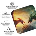 thumbnail image 3 of Fuzoiu Castle Red Green Sky Dragon Print Leather Coasters Set,Drink Coasters Set of 4,for Tabletop Protection, Durable PVC Coasters,Home Décor and Housewarming Gift-Square, 3 of 6