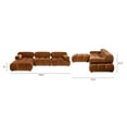 thumbnail image 7 of Jennifer Taylor Home Marcel 109.5" Bubble Modular Modern 4-Piece Reversible Sectional Sofa, Burnt Orange Performance Velvet, 7 of 7