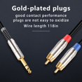 thumbnail image 4 of 6.35mm TRS Male to Dual RCA Audio Cable Adapter Theater System Studio Mixer Connector HiFi Interconnector Microphone Lines 3 Meters, 4 of 8