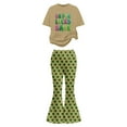 thumbnail image 3 of Tiijoy Tween Girls St. Patrick's Day Short Sleeve Tee Flared Pants Outfits, Sizes 11-12, 3 of 3