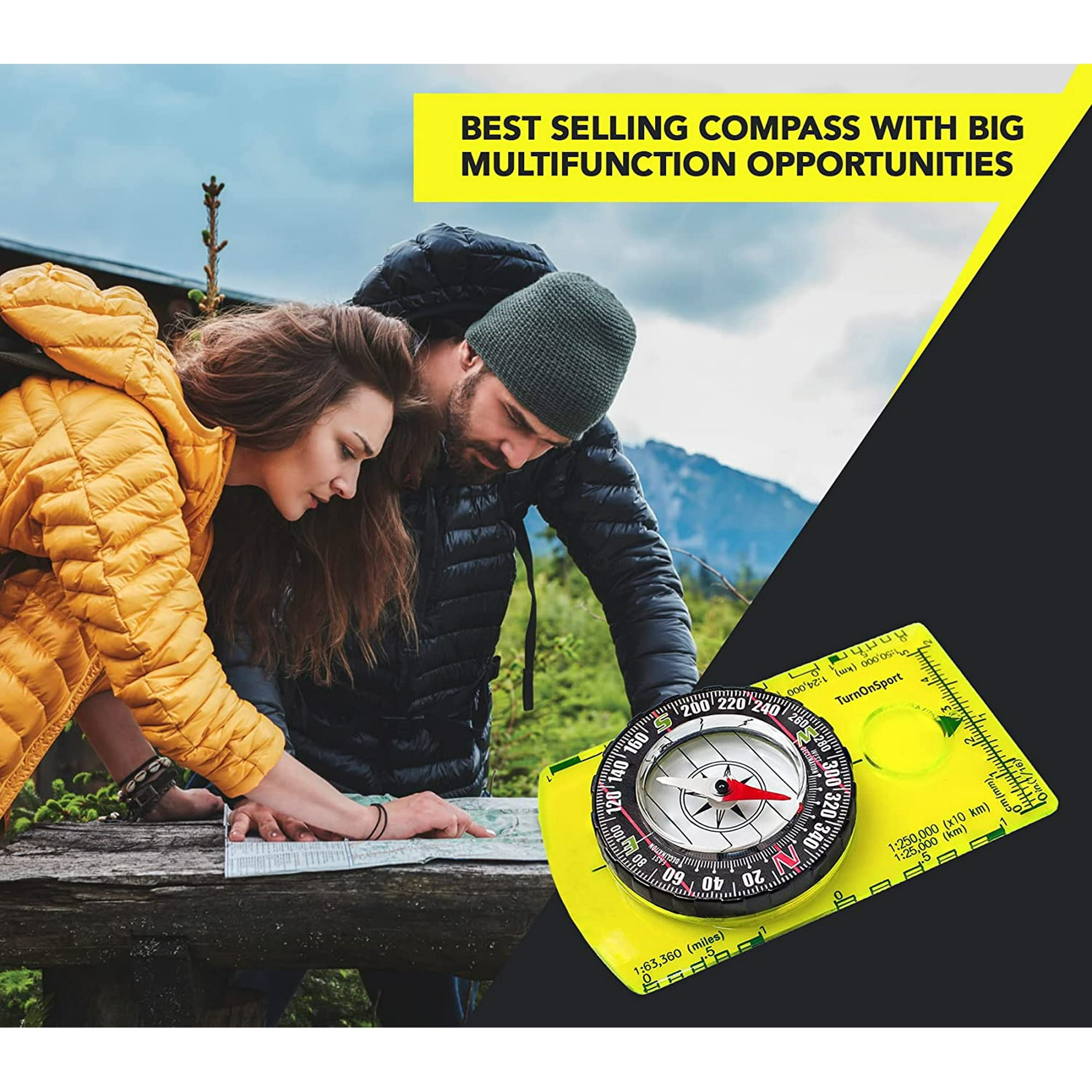 Orienteering Compass Hiking Backpacking Compass Advanced Scout Compass Camping Navigation Boy Scout Compass for Kids Professional Field Compass for Map Reading Best TurnOnSport Survival Gifts Walmart....