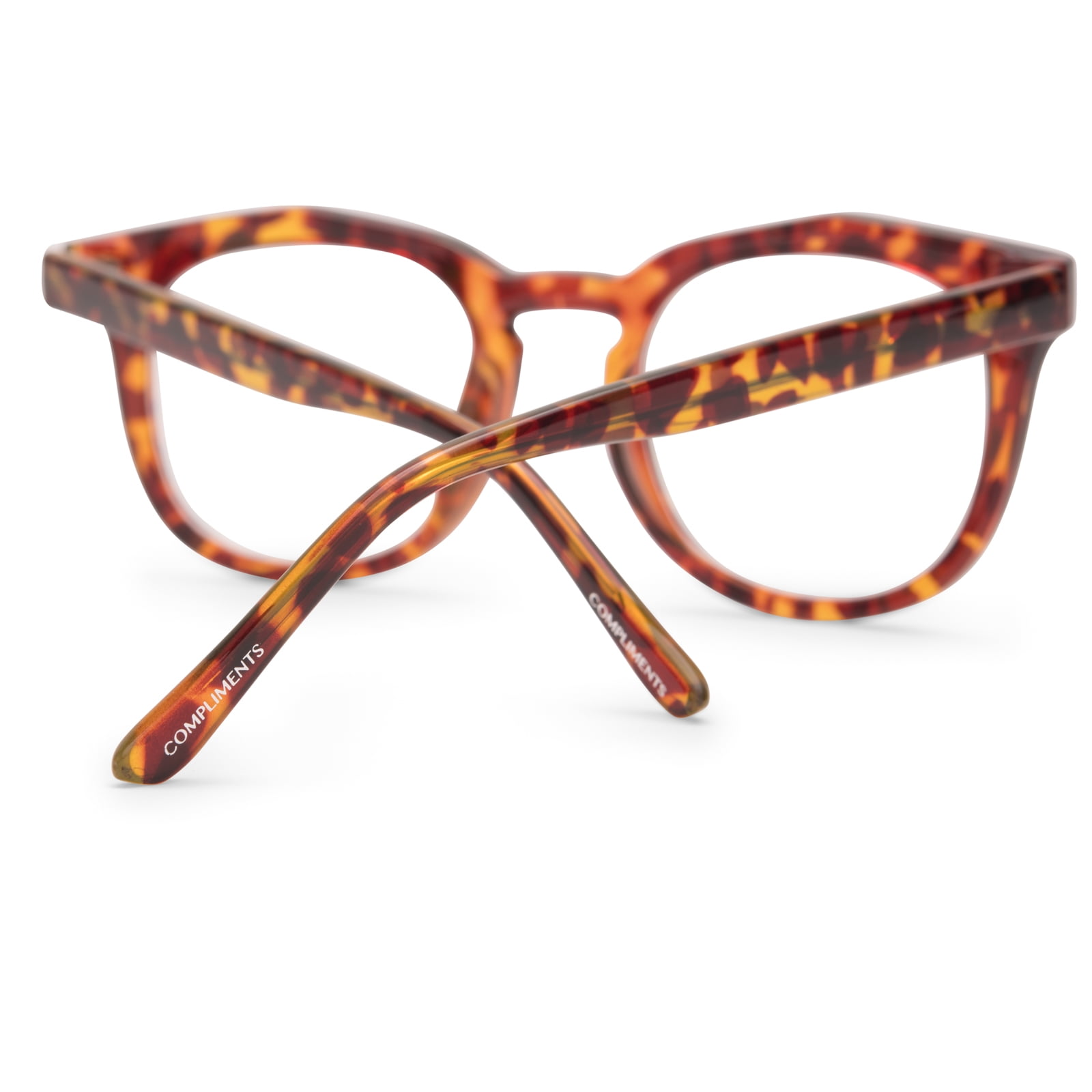 Compliments by DIFF Eyewear Rowan Blue Light Reading Glasses Amber Tortoise +1.25