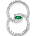 thumbnail image 3 of 14K White Gold Emerald Double Circle Diamond Chain Slide - Jbsp, 3 of 5