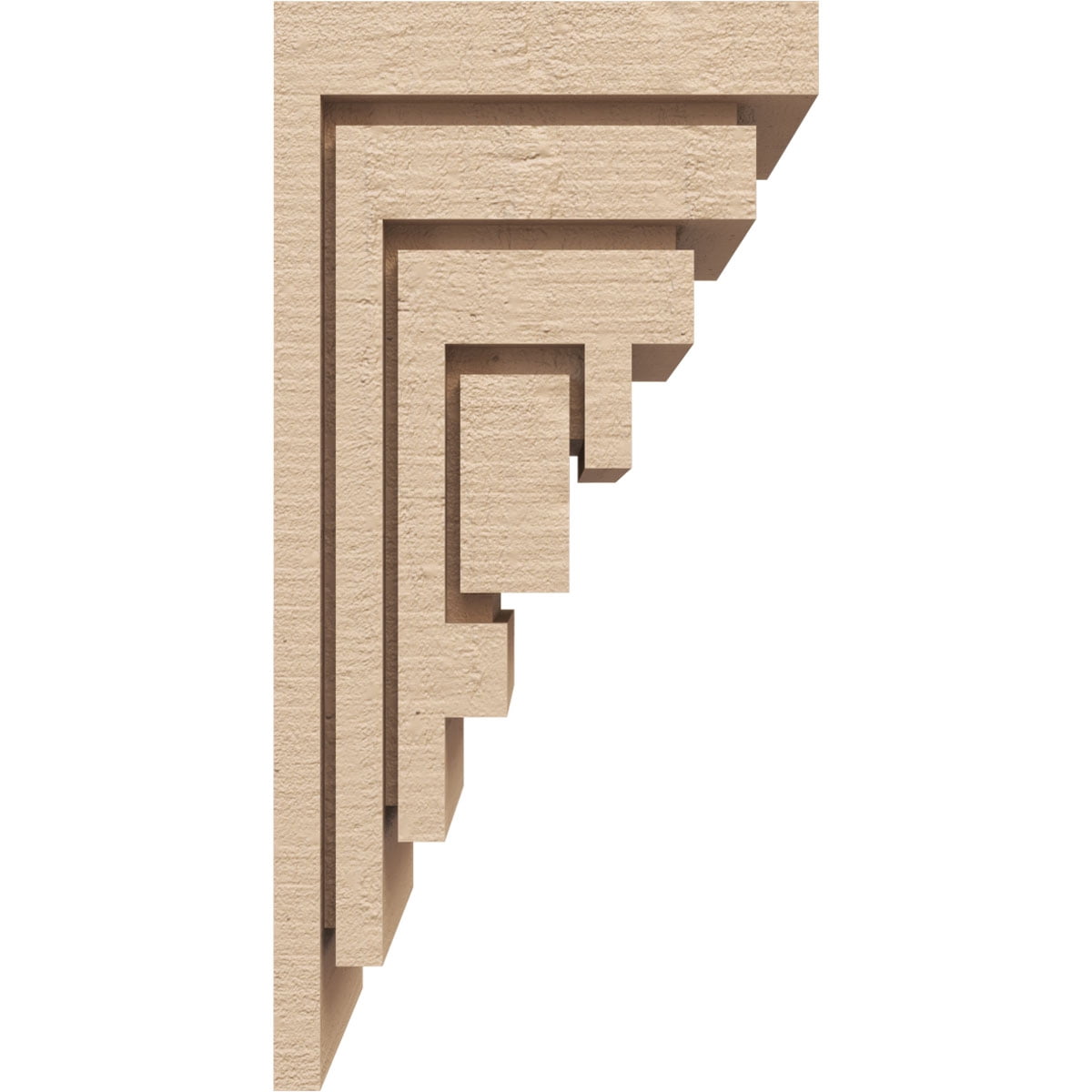 6"W x 6"D x 12"H Wide Landon Rough Cedar Woodgrain TimberThane Corbel, Primed Tan