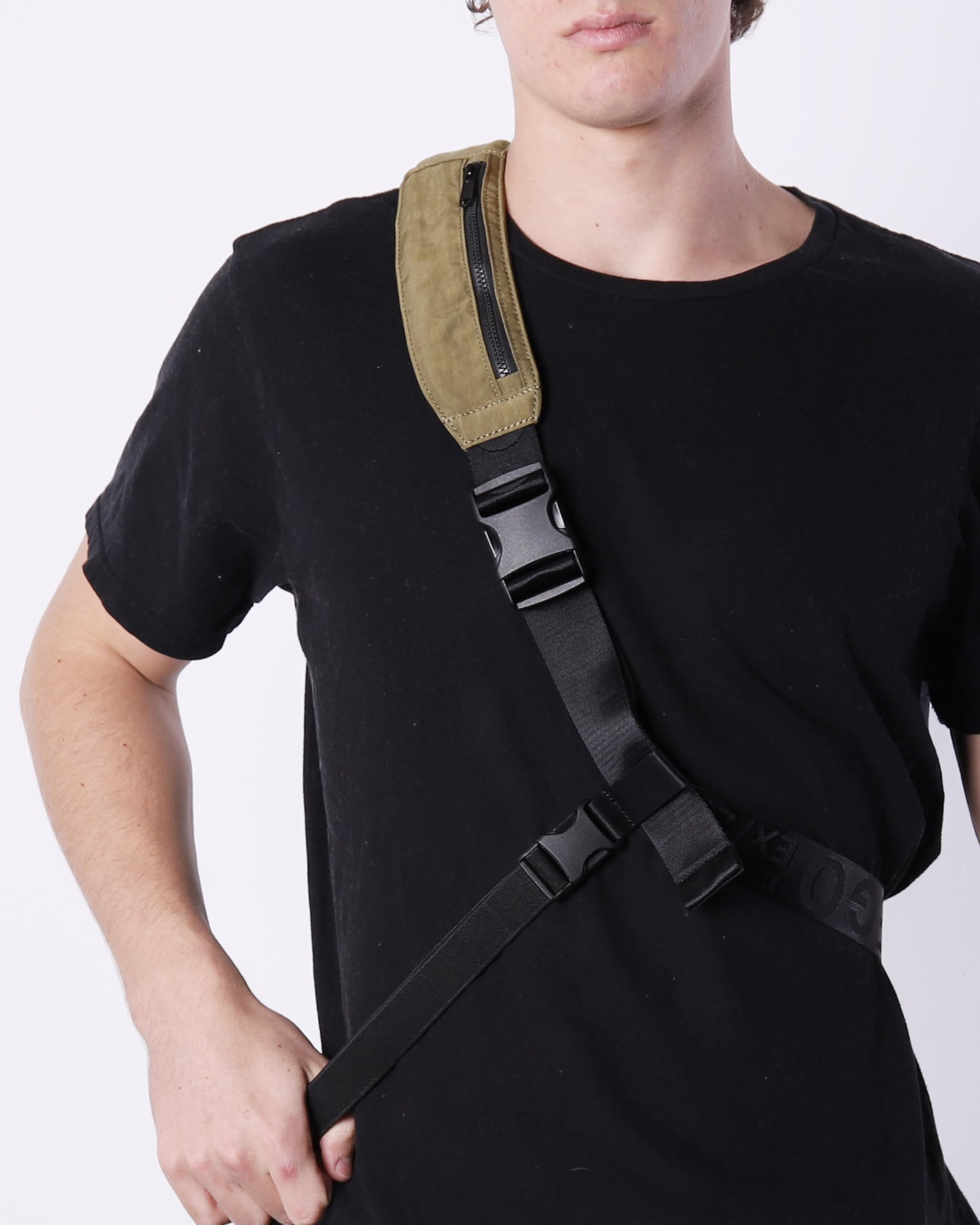 ZIMEGO Tactical Fanny Pack and Crossbody Bag - Utility Sling Bag for Travel and Outdoor, Olive Green