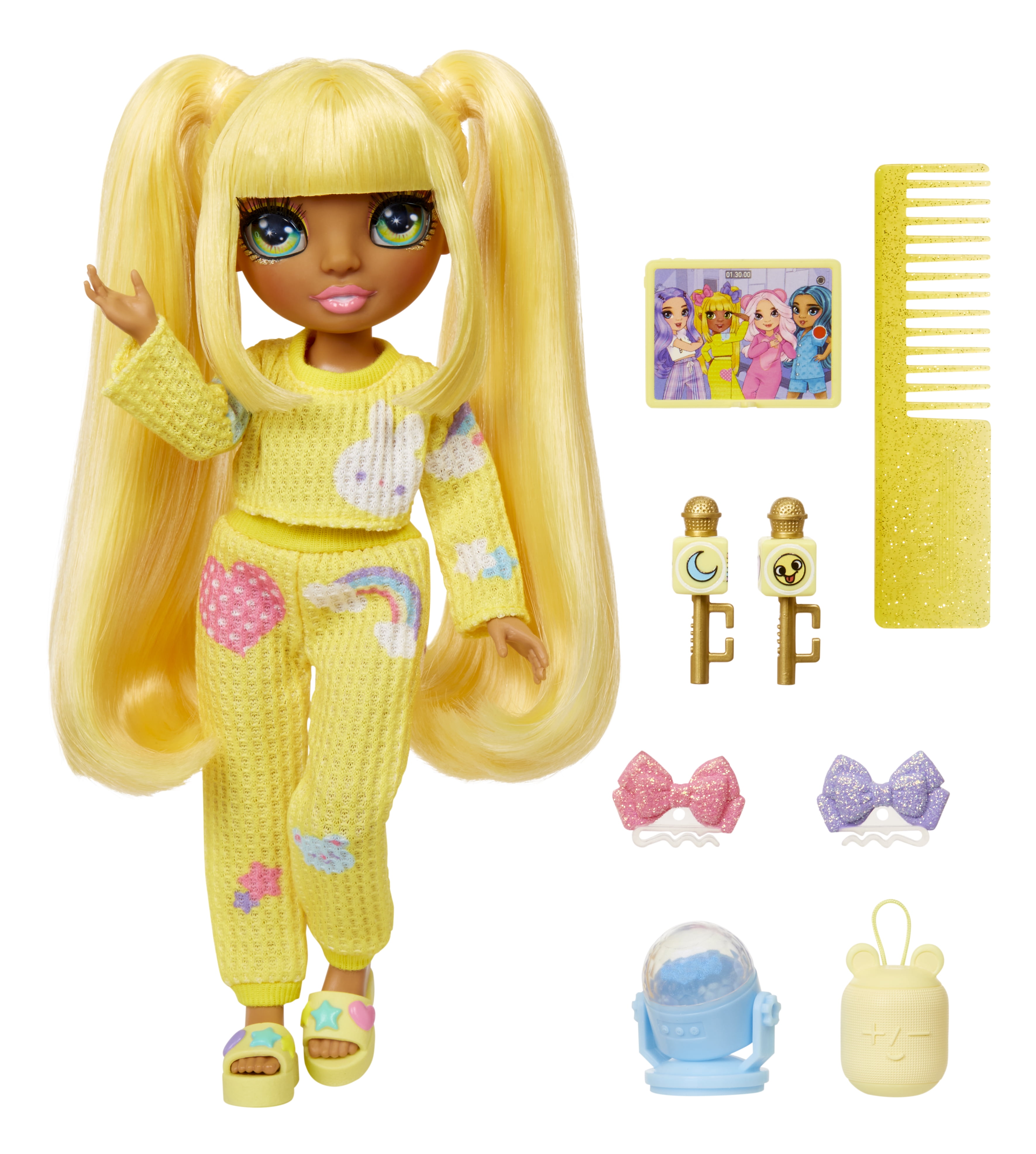 Rainbow High Jr High PJ Party Sunny, Yellow 9” Posable Doll, Ages 412  (图3)