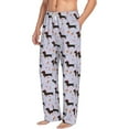 thumbnail image 2 of Uemuo Dachshund Dog Pattern Men's Wide Leg Palazzo Lounge Pants with Pockets Light Weight Loose Comfy Casual Pajama Pants-XX-Large, 2 of 9