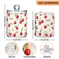thumbnail image 5 of Yayeee 2 Pack Qtip Holder Bathroom Cotton Swab Canister with Lid Clear Dispenser Set, Red Cherry, 5 of 6