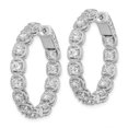 thumbnail image 2 of 925 Sterling Silver Rhodium Plated CZ In and Out Hoop Earrings; for Adults and Teens; for Women and Men, 2 of 3